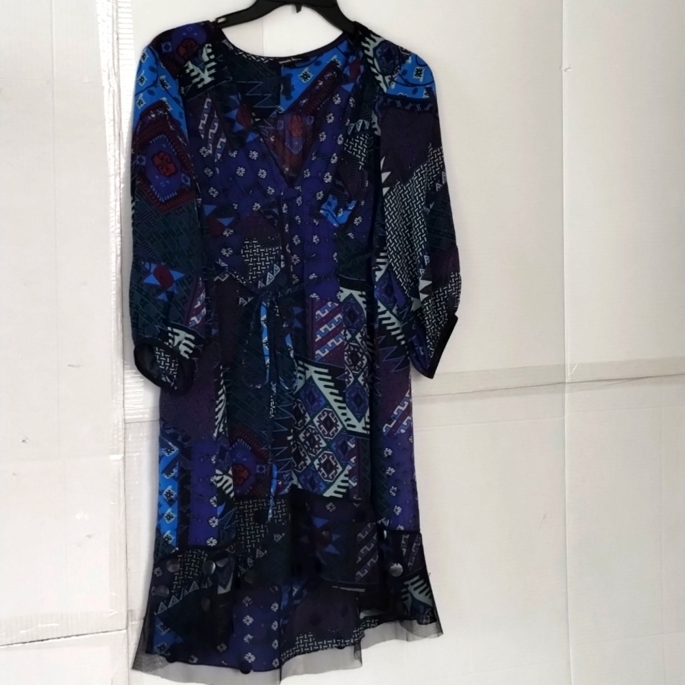 Nanette Lepore multicolor mini dress SZ 0 lightweight soft comfy chic collegiate